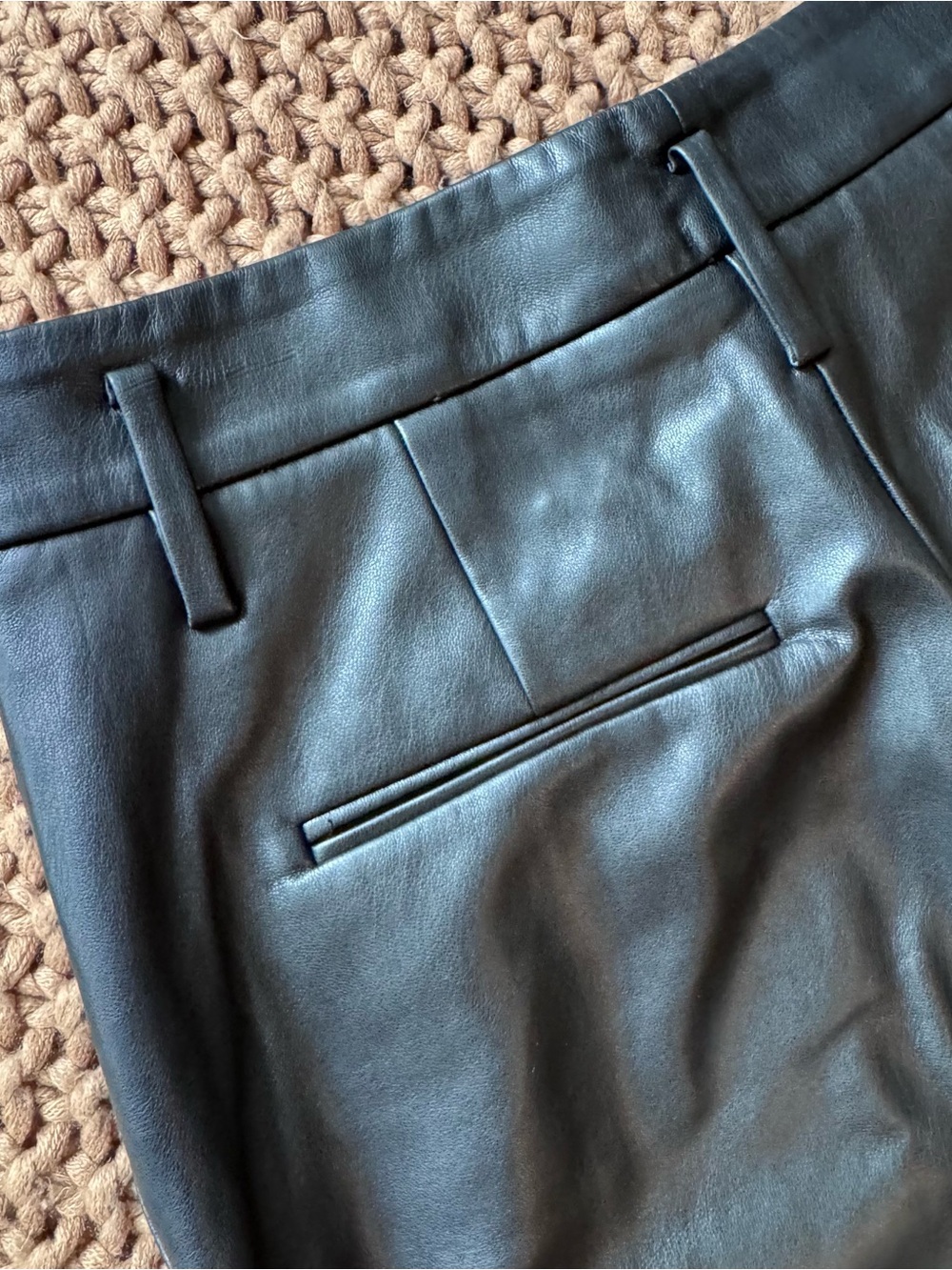 Ann Taylor Petite Faux Leather Pants 4P Black Straight Leg High Rise Career Chic - Picture 8 of 12